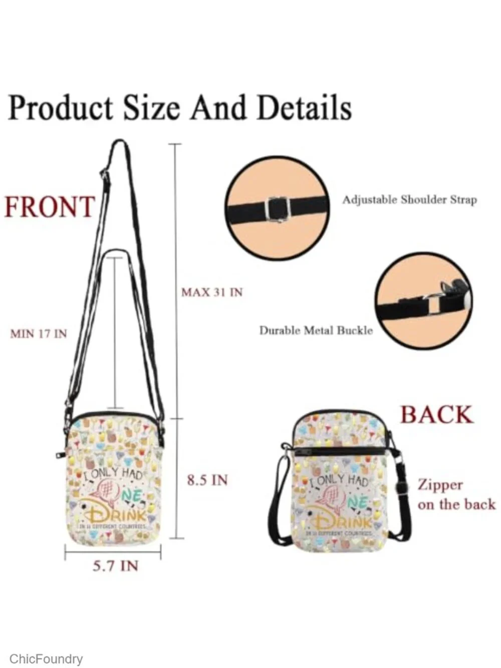 Cotton Linen Crossbody Bag with Adjustable Strap - Travel Trip Satchel